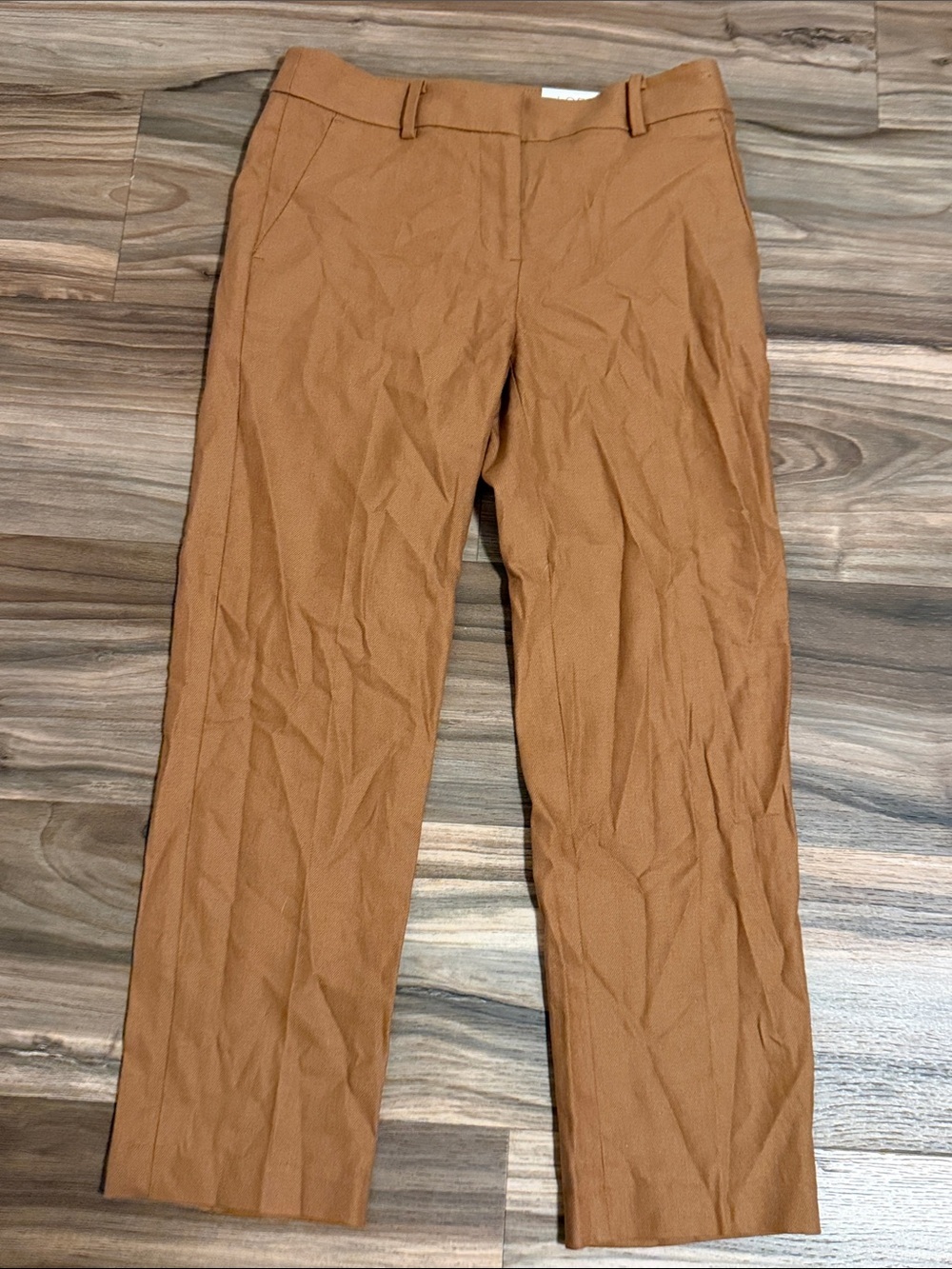 Loft Riviera Slim Linen Blend Ankle Pants Womens Sz. 0P Tan Career Casual NWT
